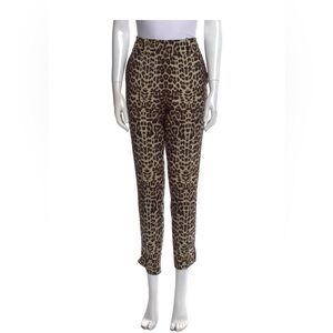 Veronica Beard Brown and Black Cropped Leopard Pants